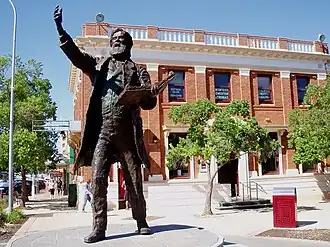 A statue of Sir Henry Parkes, the town's namesake