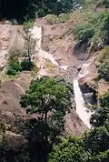 View of upper cascades above the bathing area