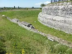 Peribolos wall and base of the podium.