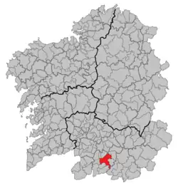 Situation of Xinzo de Limia within Galicia