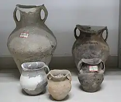 A selection of Ma'an style vessels from the Zhanqi cemetery. Siwa culture