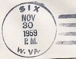 Postmark from Six, West Virginia