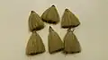 Six white horse hair tassels