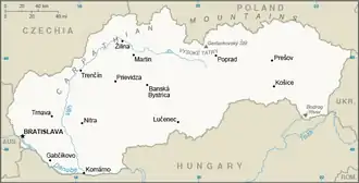 Image 28A map of modern Slovakia (from History of Slovakia)