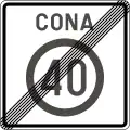 III-30 End of maximum speed limit zone (40 km/h).