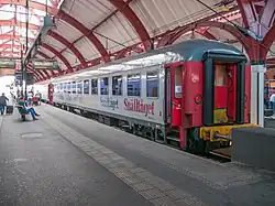 Snälltåget Passenger cars at Malmö Central Station