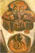 Snake Charmer, oil on canvas, KC Aryan,1954