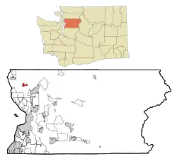 Location of Silvana, Washington