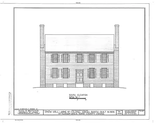 HABS drawing of Snow Hill