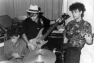 Soda Stereo in 1986. From left: Charly Alberti, Zeta Bosio and Gustavo Cerati