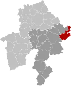 Location of Somme-Leuze in Namur province