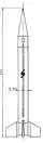 Diagram with Sonda II rocket dimensions
