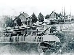 The first Soo Locks in the 19th century