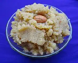 Sooji halwa made from semolina or sooji