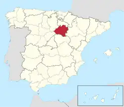Map of Spain with Soria highlighted