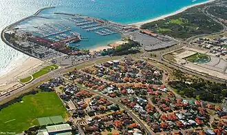Sorrento and Hillarys from the air, circa 2009