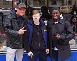 Tom (left) and Leo (right) together with German musician DJ Kaito (2023)