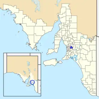 The District Council of Gumeracha as it was prior to disestablishment (blue)