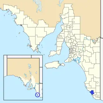 The District Council of Millicent as it was in 1970 (blue)