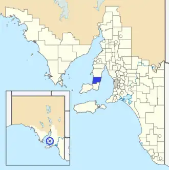 The District Council of Minlaton as it was prior to disestablishment (blue)