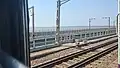 A view of the new South Bassein Bridges from a Local; looking northward