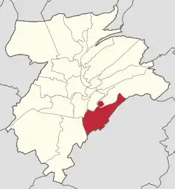 Map of Luxembourg City, with South Bonnevoie highlighted