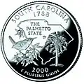South Carolina quarter dollar coin