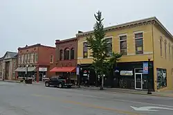 Corner of Main Street and West Mt. Vernon Street, featuring the historic Goldenberg Furniture building (2014)