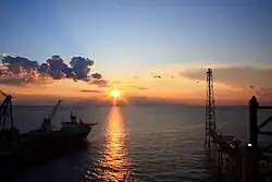 Persian Gulf horizon from the South Pars area in Asaluyeh County
