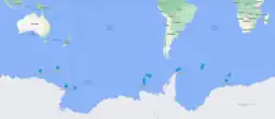 Named Seamounts of the Southern Ocean mapped.