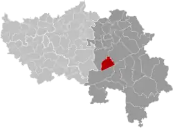 Location of Spa in the province of Liège