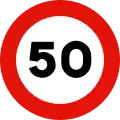 R-301 Maximum speed limit (50 km/h)