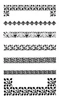 Specimens of printed floral borders from an 1897 type foundry specimen book
