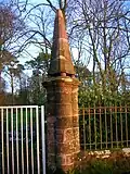 Detail of the gatepost at Speir's school, Beith.