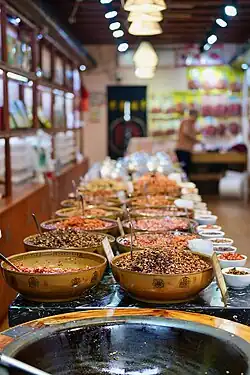 Spice shop with chili blends in Fenghuang Ancient Town, Hunan