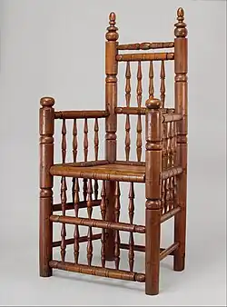 Spindle-back armchair, American, 1640–1680