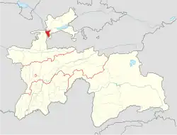 Location of Spitamen District in Tajikistan