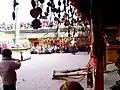 Musical instrument Tibetan horn kept on the floor during Spituk Gustor Festival in Spituk Monastery