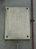 Memorial plaque on the house in Zagreb where Debeljak was killed by the police