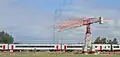 Railway line protection during work on the transmission towers