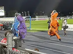 The Dino Dash is held at halftime during Sporting JAX matches.