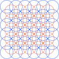 The related five overlapping circles grid is constructed by from two sets of overlapping circles half-offset[22]