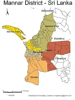 DS and GN Divisions of Mannar District, 2006