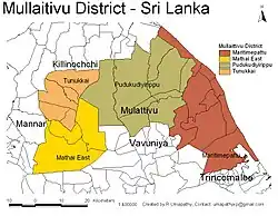 DS and GN Divisions of Mullaitivu District, 2006