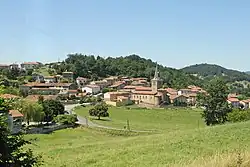 The church and surrounding buildings in Saint-Clément-les-Places