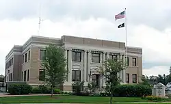 Exterior of front and side of courthouse