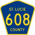 State Road 608 and County Road 608 marker