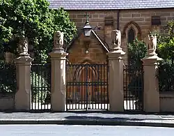 This is a photograph of the entrance to St Benedict's Catholic Church that forms part of the Blackfriars site in Sydney.