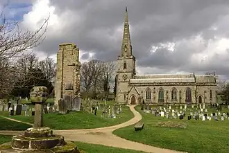 St George's, Ticknall with remains of old church