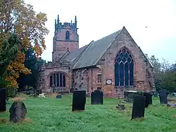 View of the church and churchyard from the east